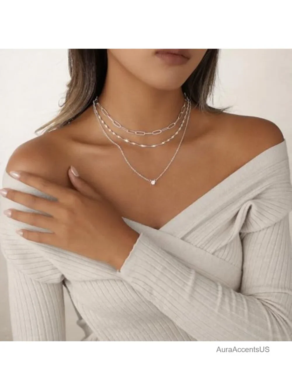 Layered Gold Plated Necklace Set for Women Dainty Waterproof Choker
